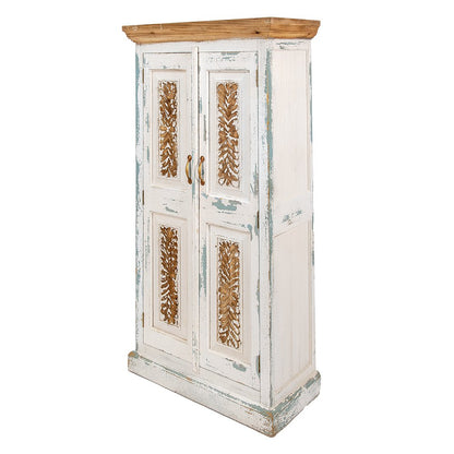 Wandkast 76x38x151 cm hout wit bruin