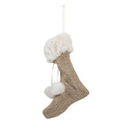 Kerstsok decoratie 15x2x20 cm beige