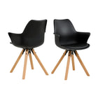 Fauteuil set van 2 kunststof zwart