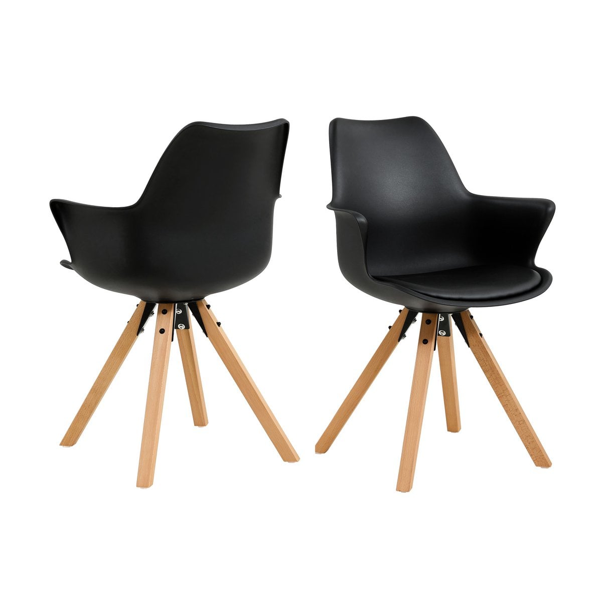 Fauteuil set van 2 kunststof zwart