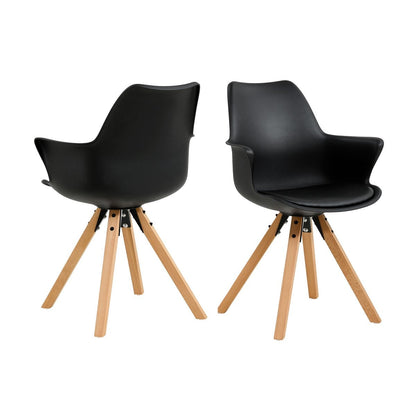 Fauteuil set van 2 kunststof zwart