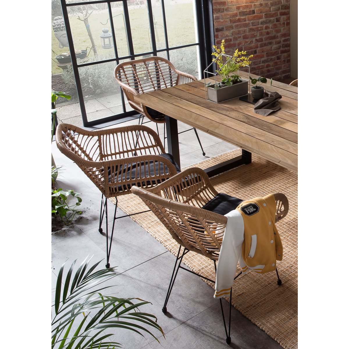 Eettafel 220x100 cm mangohout metaal