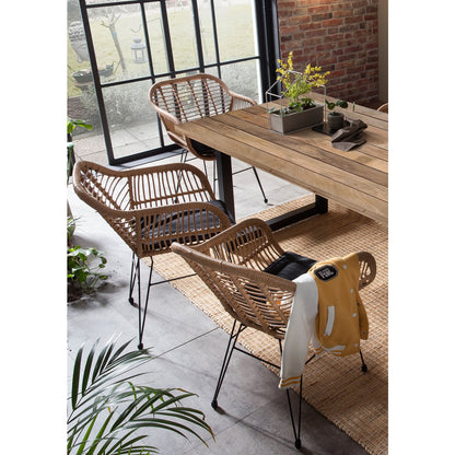 Eettafel 220x100 cm mangohout metaal