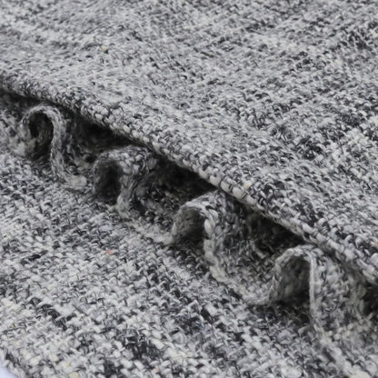 Plaid 130x170 cm grijs geweven met franjes