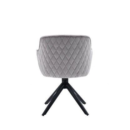 Fauteuil lichtgrijs fluweel draaibaar 360°
