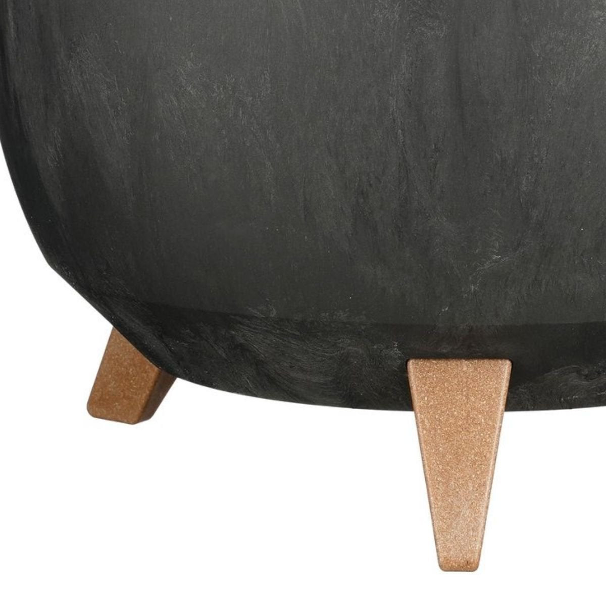 Plantenbak 40 cm rond zwart gerecycled plastic