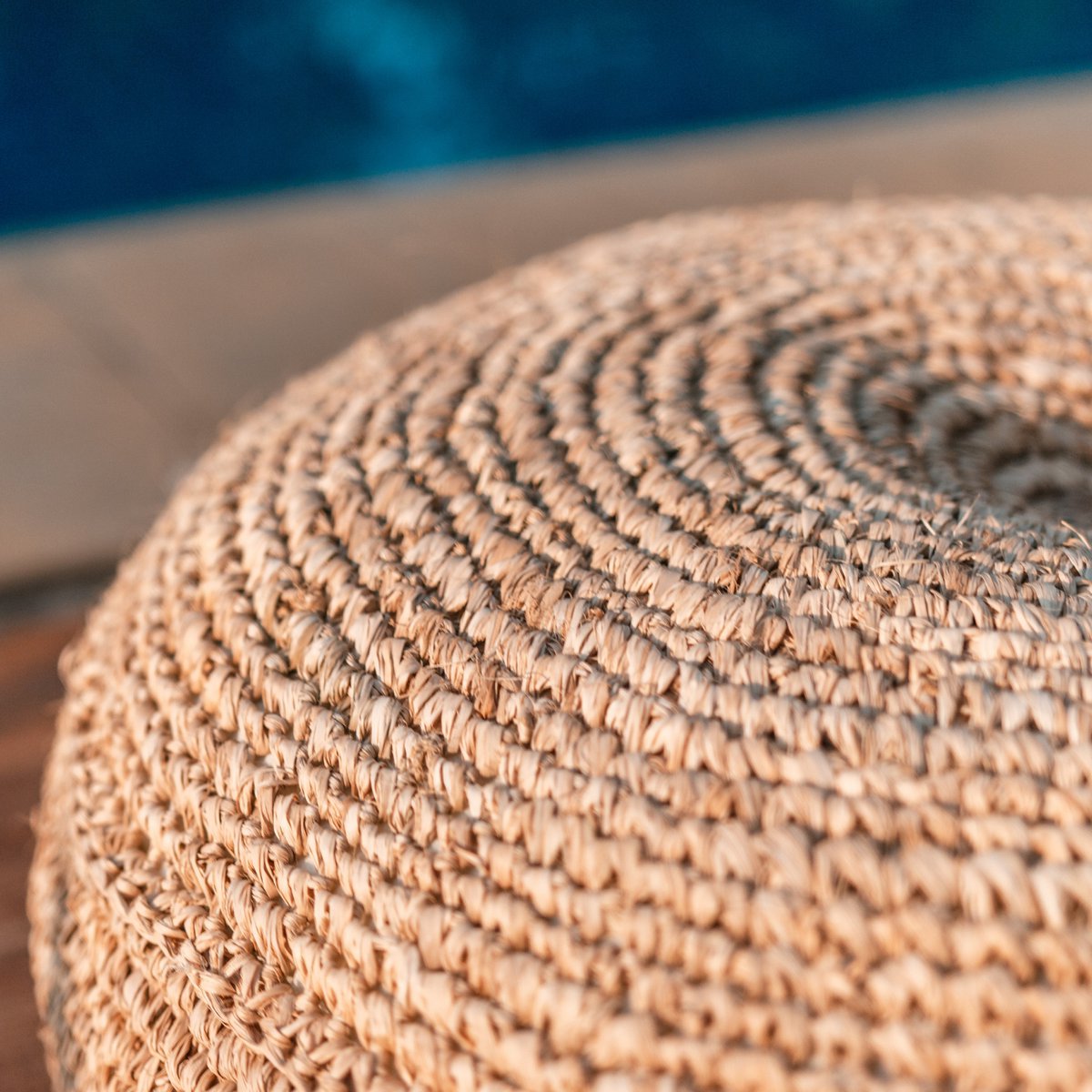 Poef raffia 55 of 65 cm