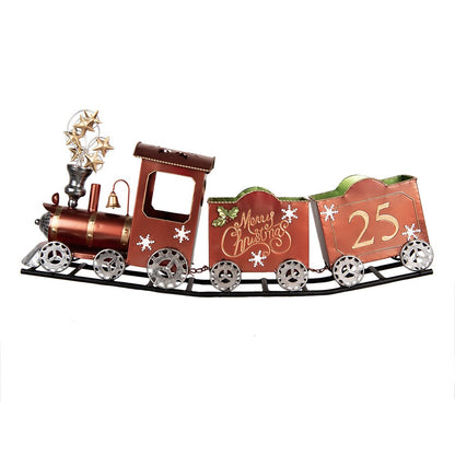 Kerstdecoratie trein 79x15x37 cm rood metaal
