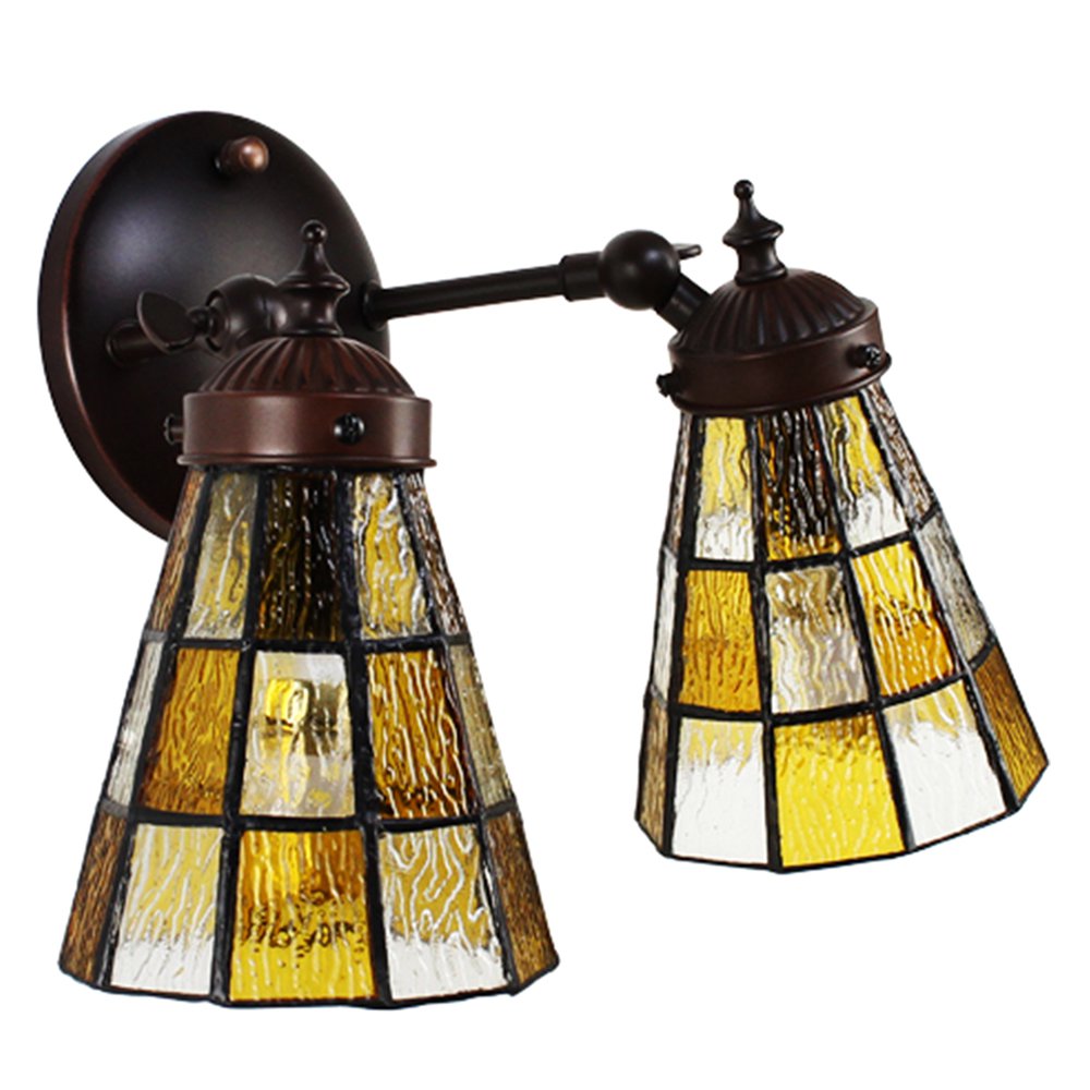 Wall Lamp Tiffany 30x23x23 cm Brown Glass Wall Light