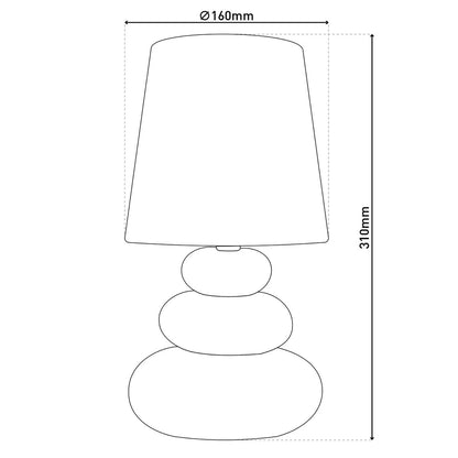 Keramische tafellamp "stoney", tafellamp gemaakt van keramiek en textiel in zwart, goud, met E14 -versie, tafellamp voor eetkamer, woonkamer, gang of kantoor, of als een bedlamp, 31 cm hoog
