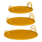 Dienblad set ijzer geel 3 stuks Ø30-42 cm