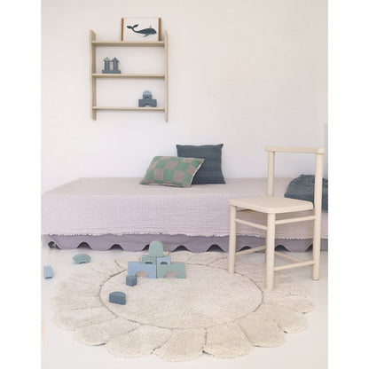 Rond kinderkamertapijt 110 cm katoen ecru
