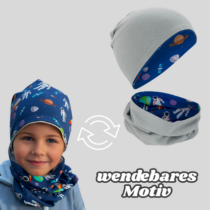 Kinder muts en sjaal set astronaut