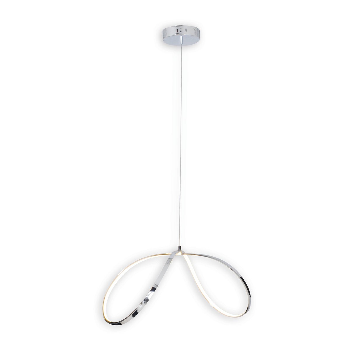 LED hanglamp Loop Line 72x32 cm metaal zwart zilver wit