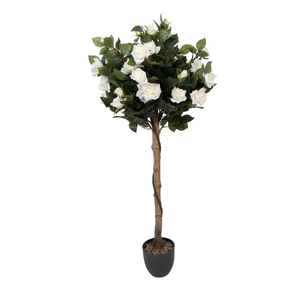 Kunstplant Roos 120 cm Wit Kunststof