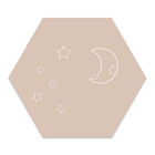 Muurdecoratie hexagon maan sterren beige