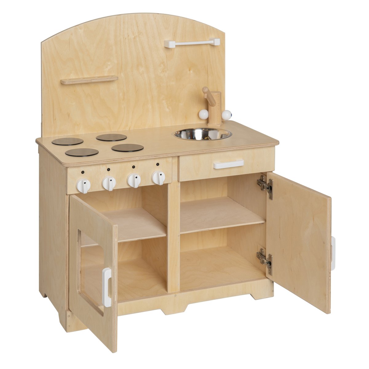 Van Dijk Toys Houten Speelgoed Keuken Peuters Naturel Wit