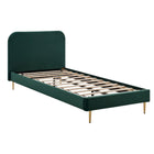 Gestoffeerd bed groen 90x200 cm
