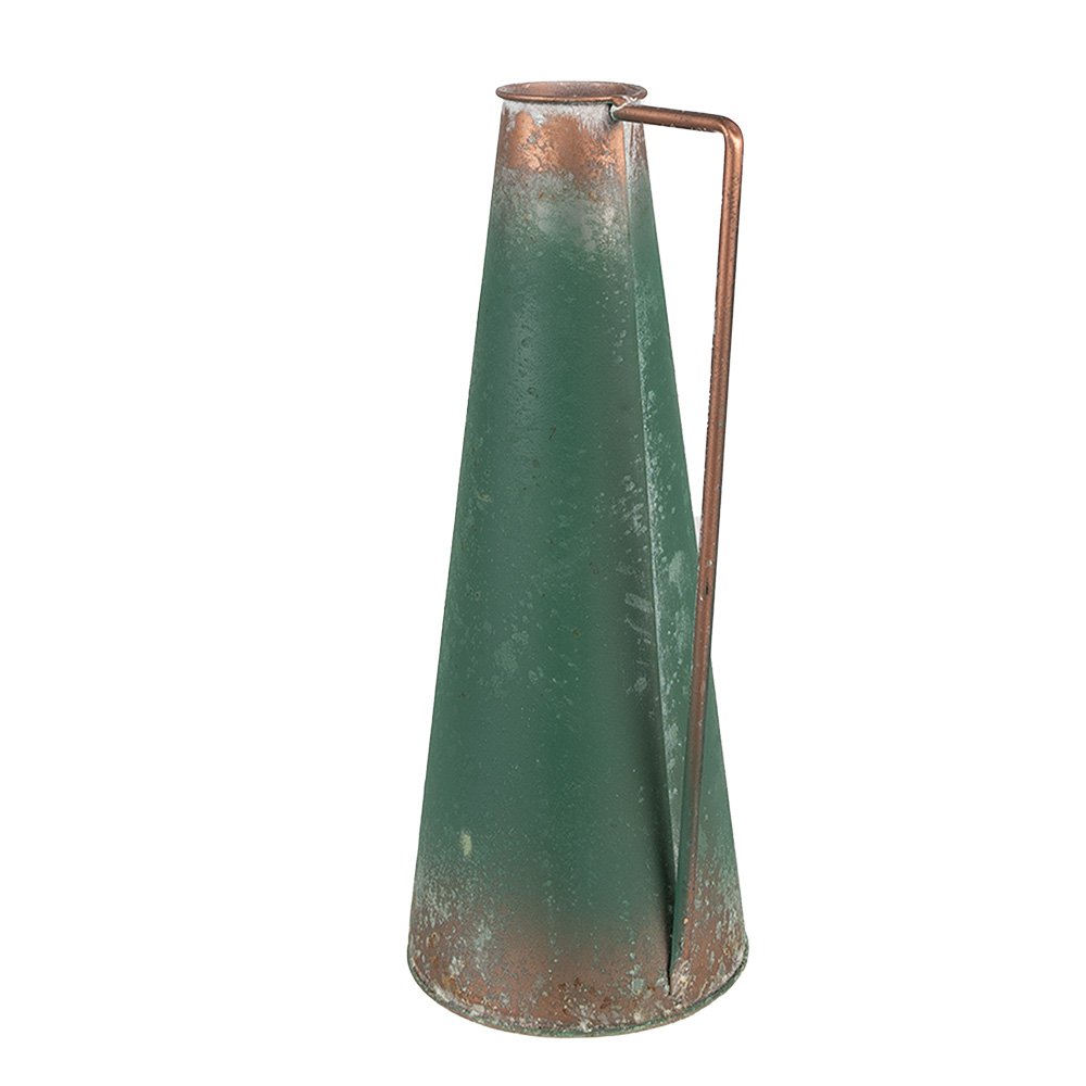Decoratie kan 14x12x31 cm groen metaal