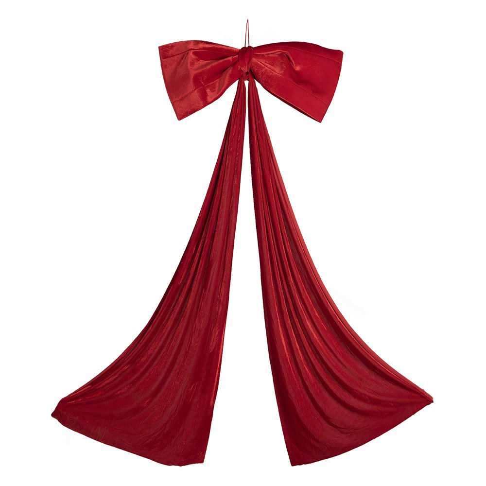 Kerstdecoratie strik 120x12x300 cm rood textiel