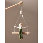 Wanddecoratie vilten figuur 30 cm wit groen