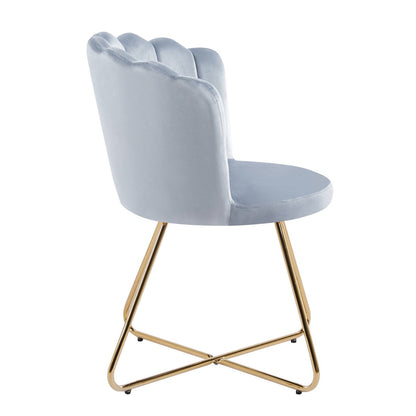 Kuipstoelen set van 2 lichtgrijs fluweel goudkleurig frame