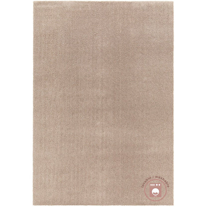 Vloerkleed 140x200 cm zandbeige machinewasbaar