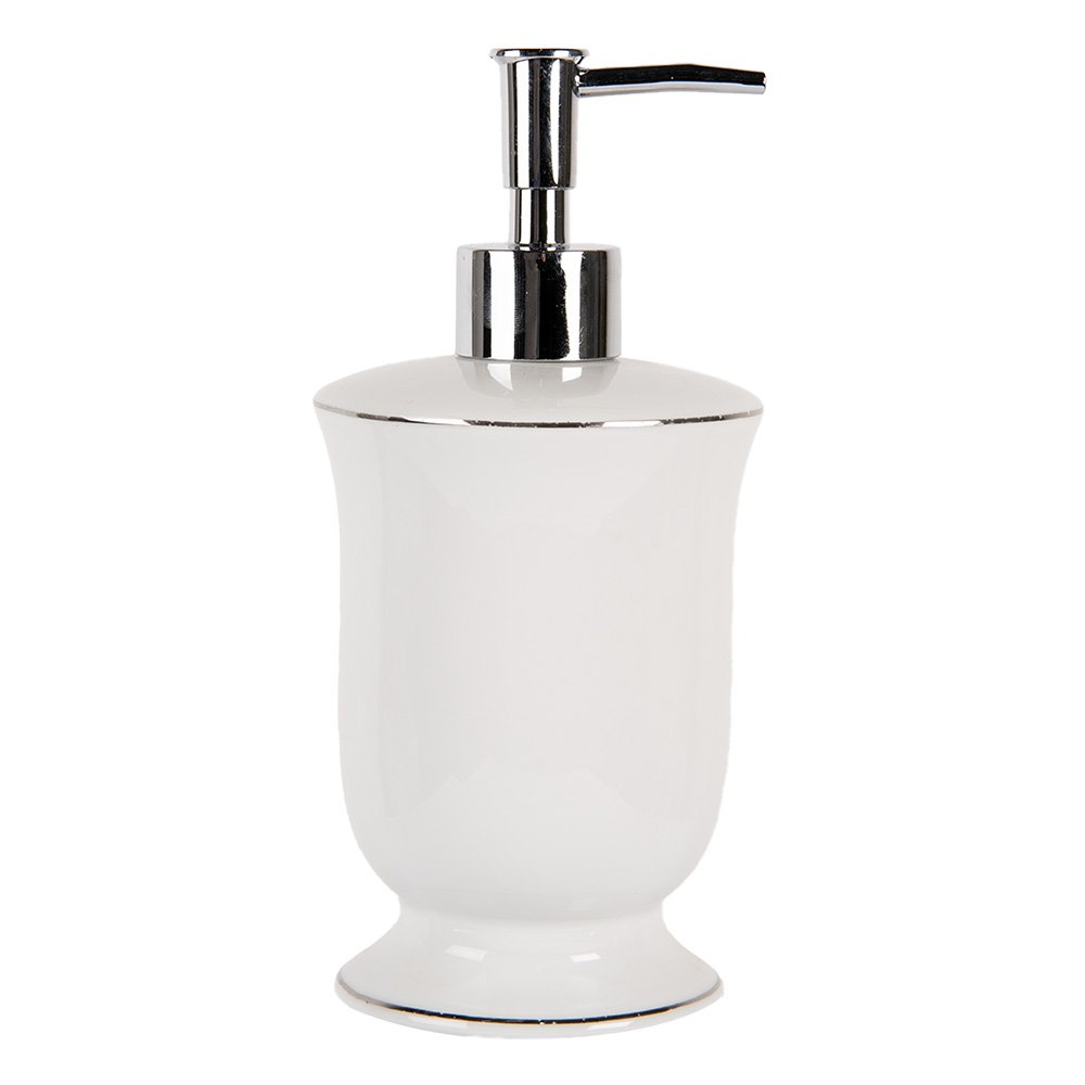 Soap Dispenser 350 ml White Ceramic Soap Pump