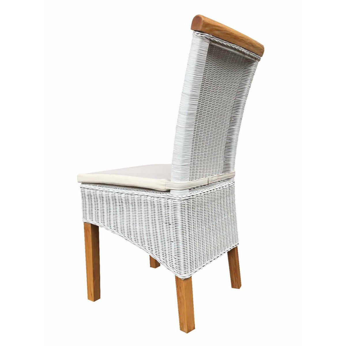 Eetkamerstoelen Perth Rattan Witte Mand Stoelen Zesdelig