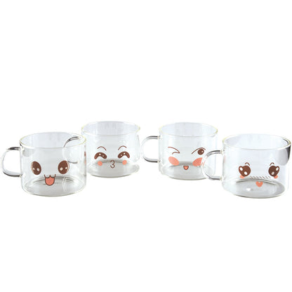 Mokken set 4 stuks 500 ml glas transparant