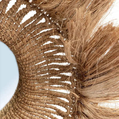 Spiegel komvormig naturel handgemaakt abaca
