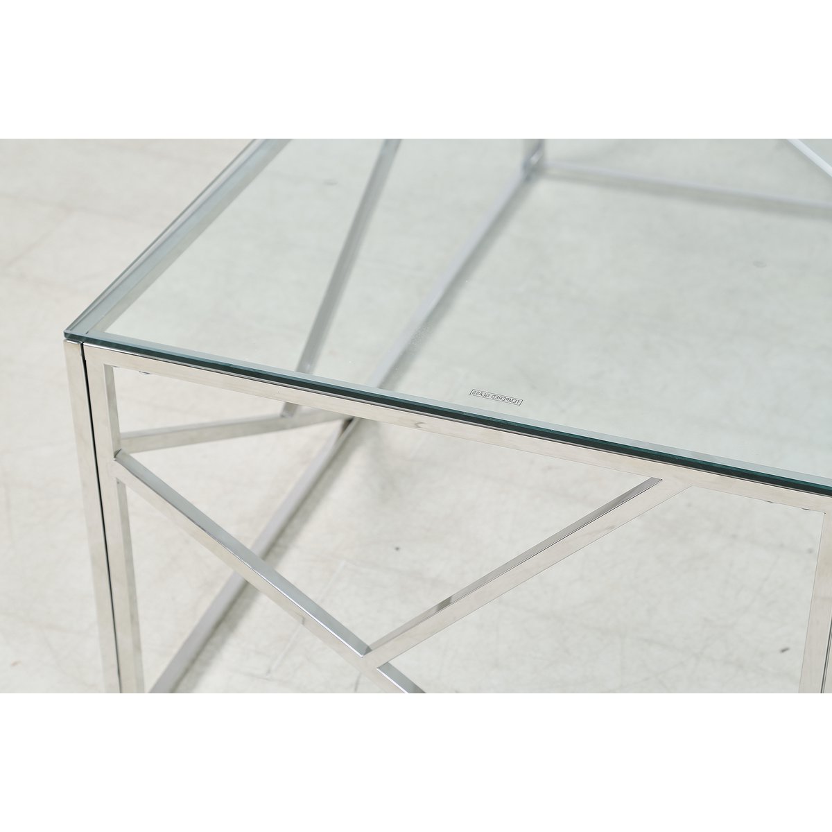 Salontafel 120x60 cm glas zilver