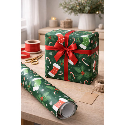 Wrapping Paper 3 Rolls 50x75 cm Green Paper