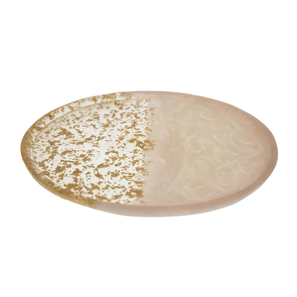 Hars plateau rond 30x30x1.5 cm glitter