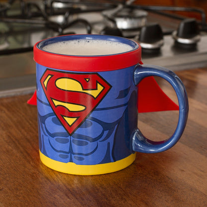 Mok Superman met cape 250 ml keramiek rood blauw