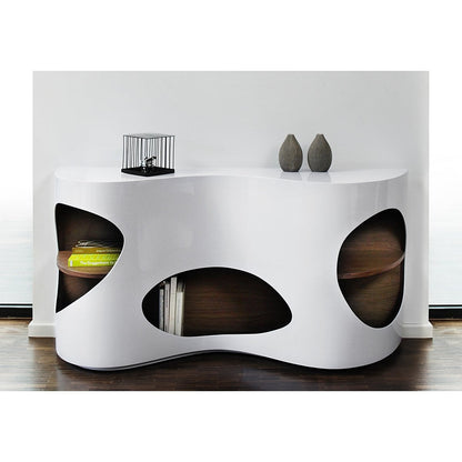 Sideboard 150x40x75 cm white/walnut