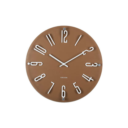 Wandklok 40 cm bruin melamine