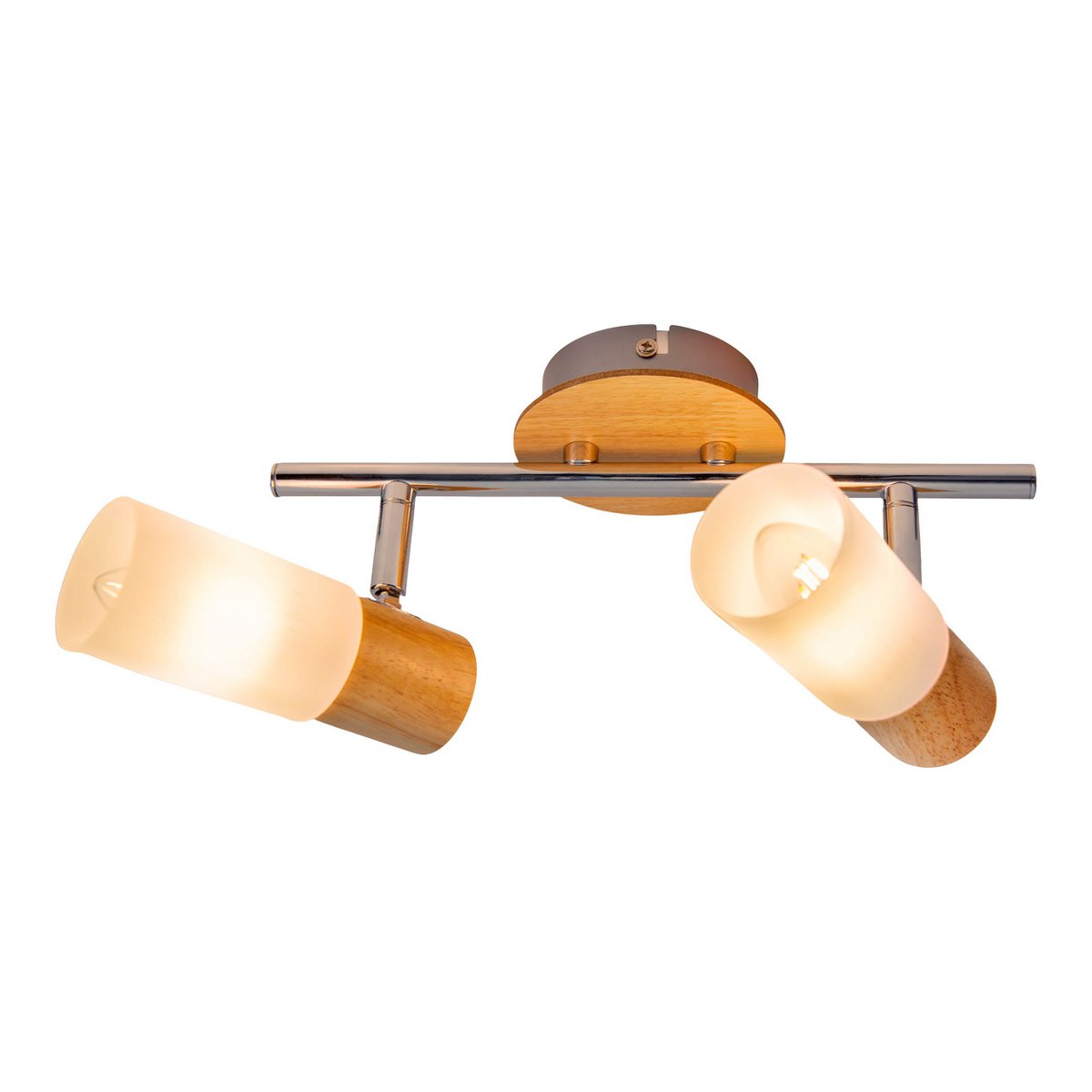 Plafondspot 2 stuks 39 cm metaal hout plastic