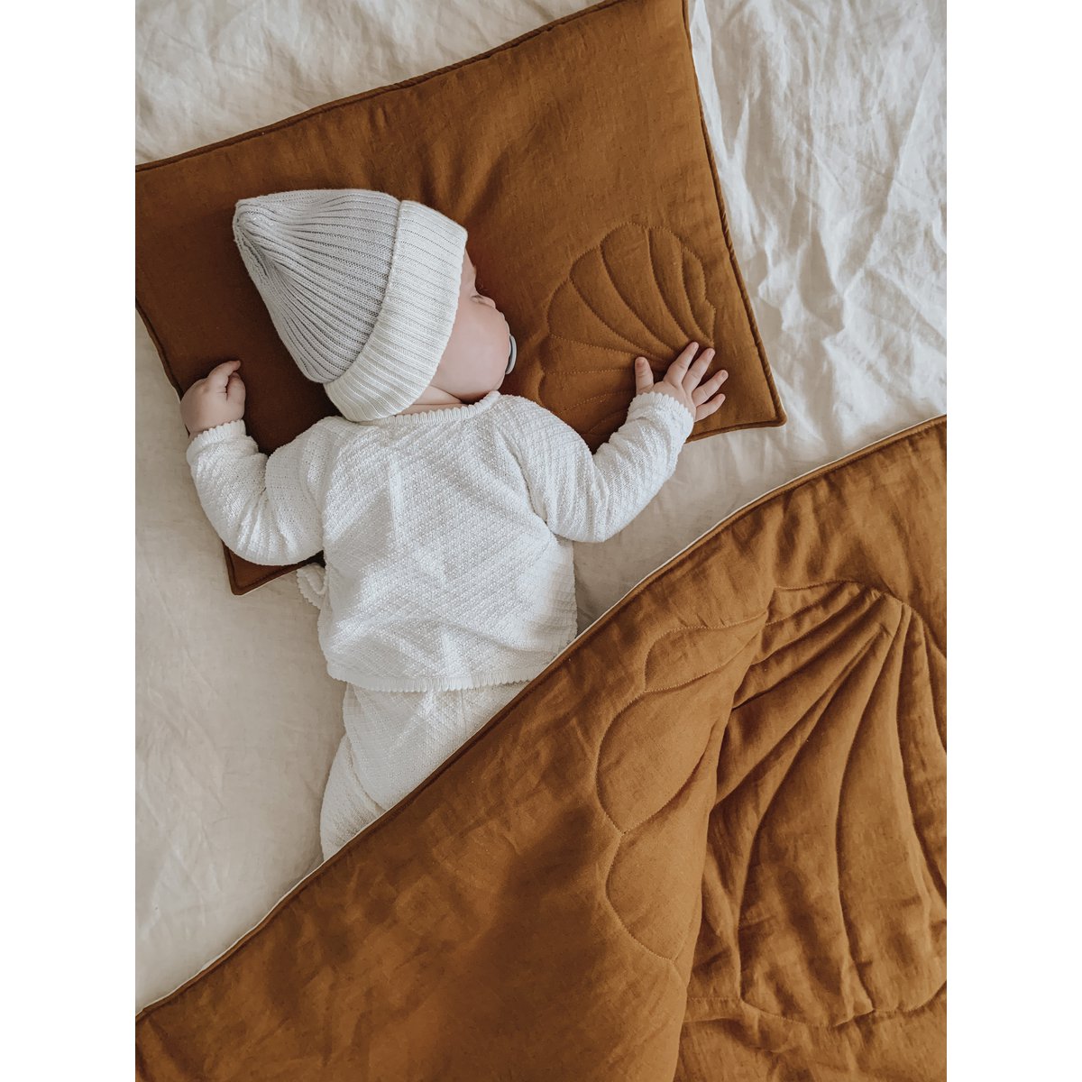 Kinder overtrekset linnen 90x135 cm caramel