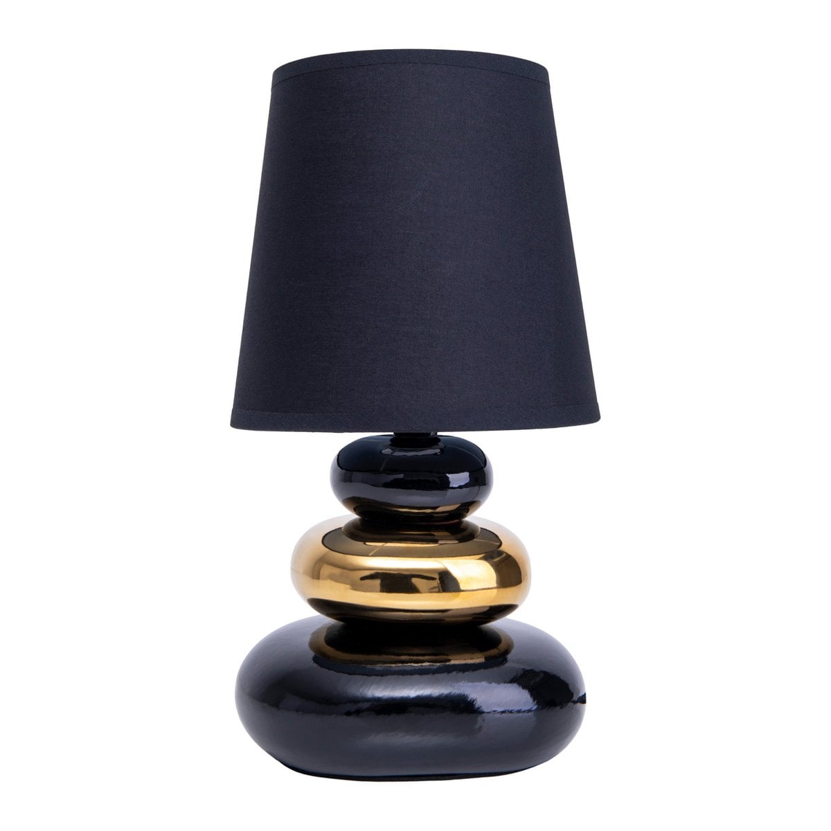Keramische tafellamp "stoney", tafellamp gemaakt van keramiek en textiel in zwart, goud, met E14 -versie, tafellamp voor eetkamer, woonkamer, gang of kantoor, of als een bedlamp, 31 cm hoog