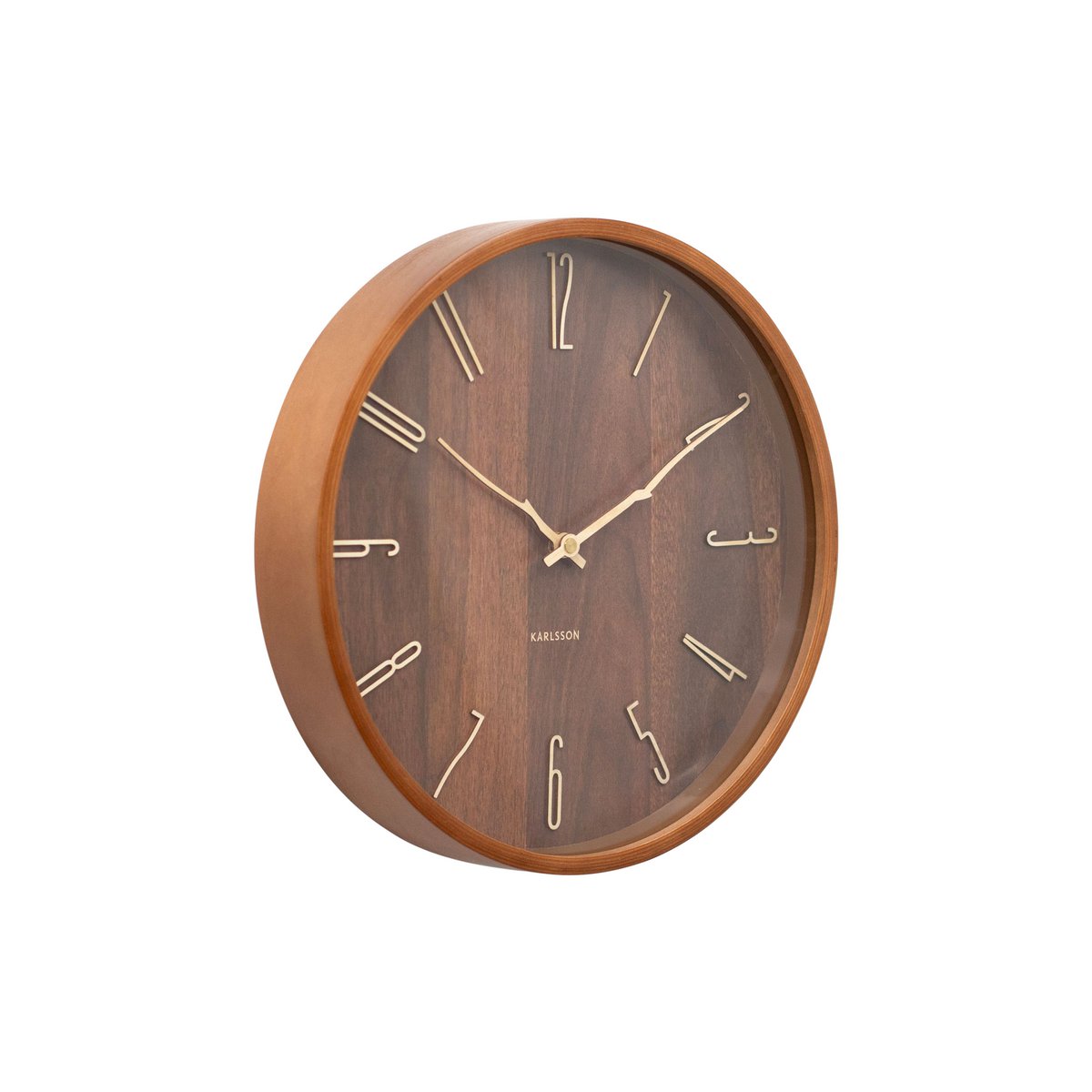 Wandklok 30 cm hout bruin