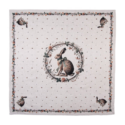 Tafelkleed 100x100 cm Beige Katoen