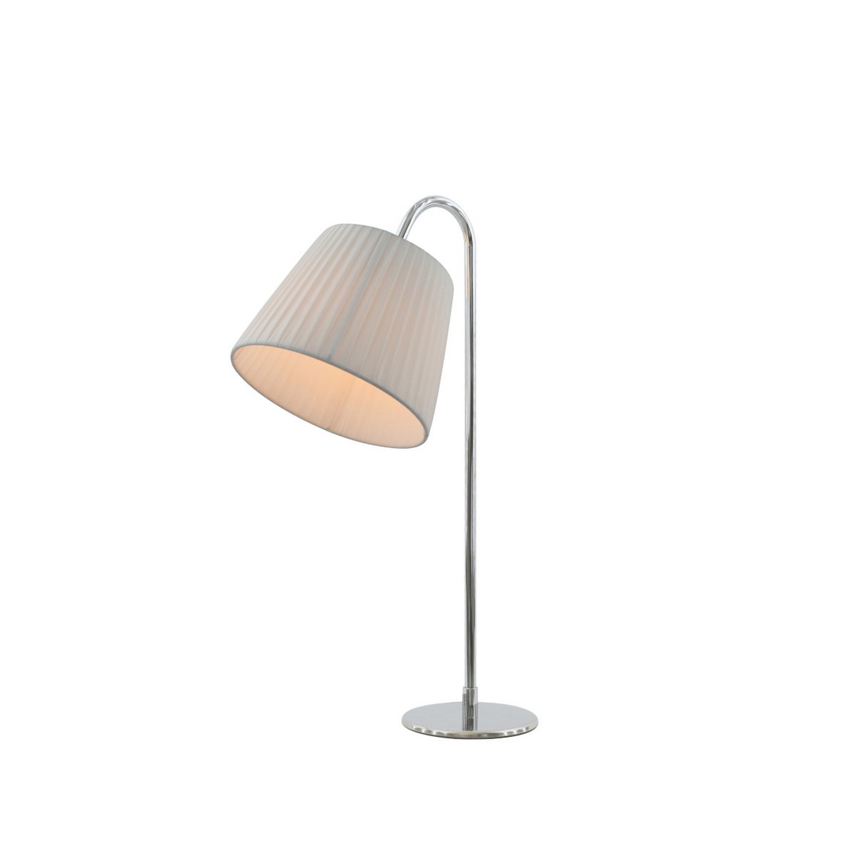 Tafellamp rond 20 cm wit roestvrij staal
