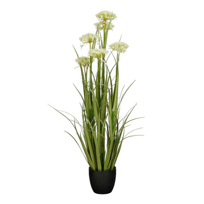 Kunstplant siergras 120 cm groen wit