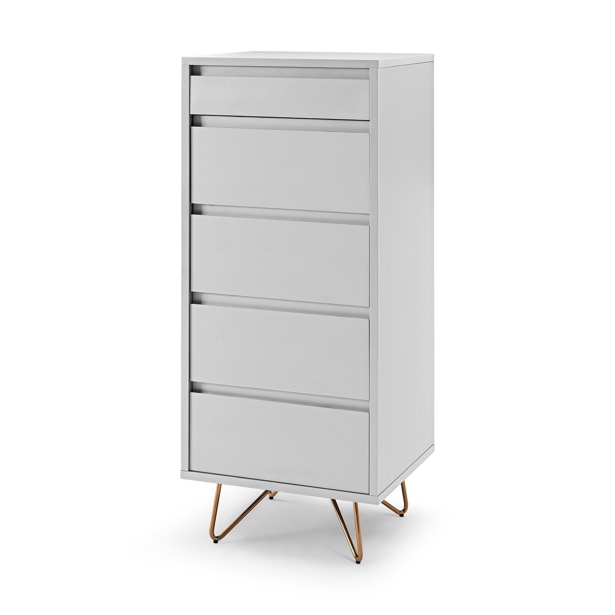 Ladekast 45x40x110 cm wit goud met spiegel