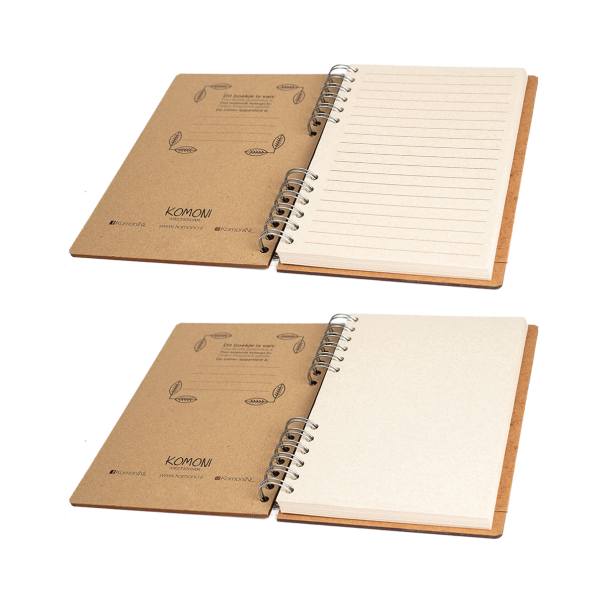 Houten notitieboek A5 16x22 cm gelinieerd