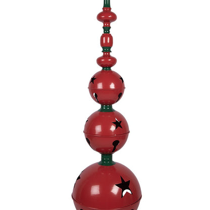 Kerstdecoratie pilaar Ø 31x153 cm rood groen metaal