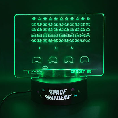 Acryllamp Space Invaders 15.5x12.5x4.8 cm LED kleurwissel