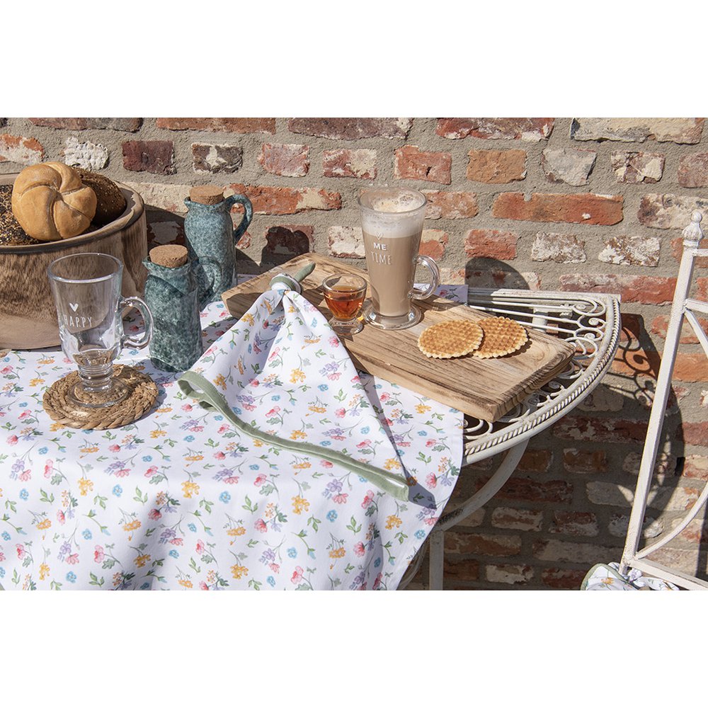 Placemats set van 6 48x33 cm wit groen