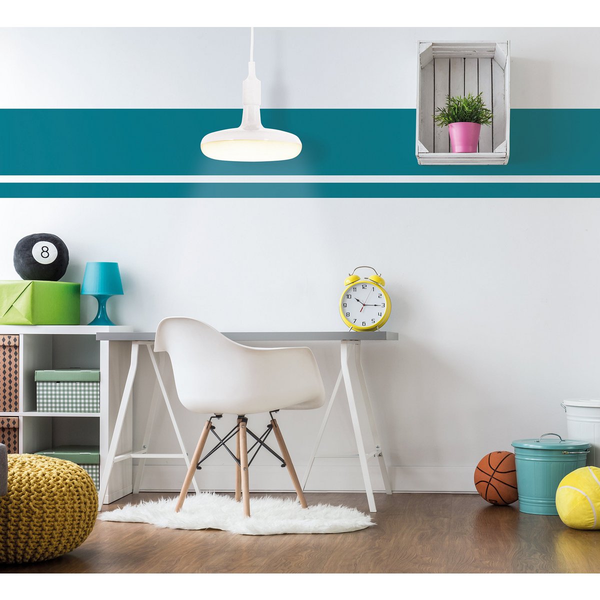 Hanglamp UFO 22 cm wit kunststof E27